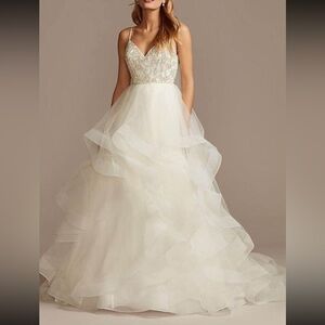 DAVIDS BRIDAL
Beaded Bodice with Tiered Skirt Wedding Dress
